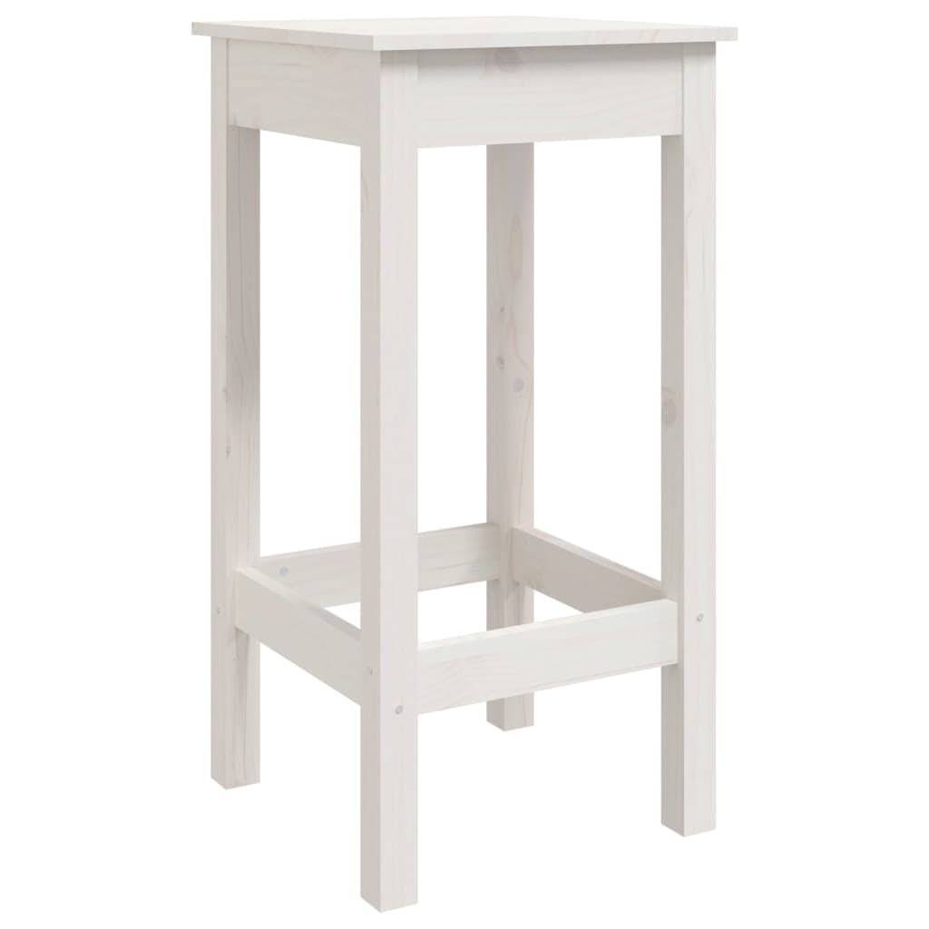 Chaises de bar lot de 2 blanc 40x40x78 cm bois de pin solide - XIOS