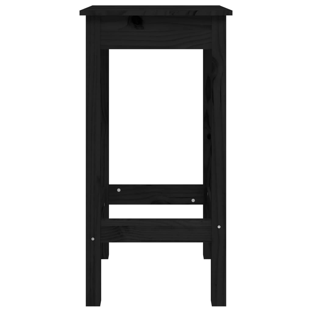 Chaises de bar lot de 2 noir 40x40x78 cm bois de pin solide - XIOS