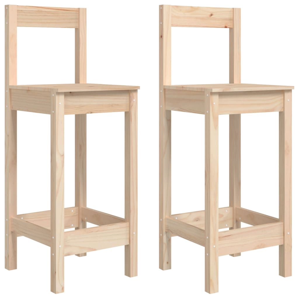 Chaises de bar lot de 2 40x41,5x112 cm bois de pin solide - XIOS