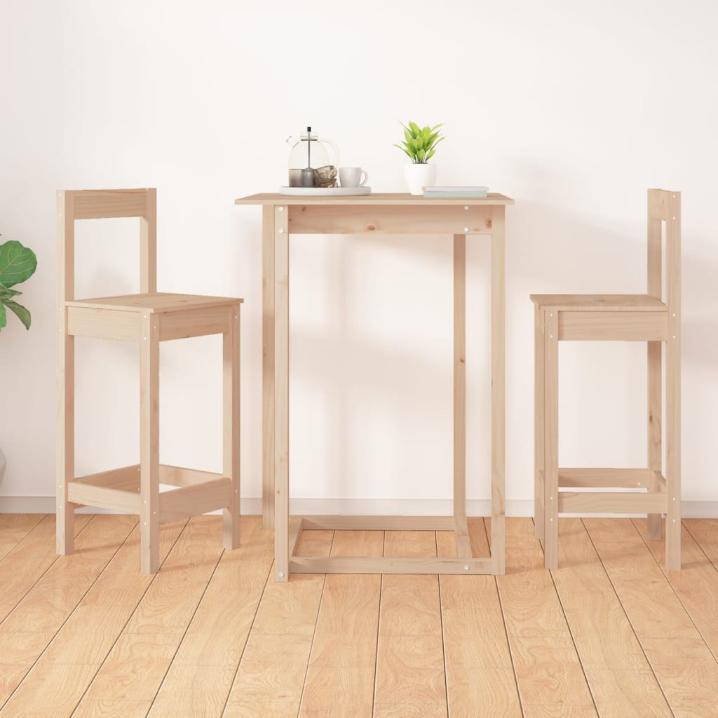 Chaises de bar lot de 2 40x41,5x112 cm bois de pin solide - XIOS