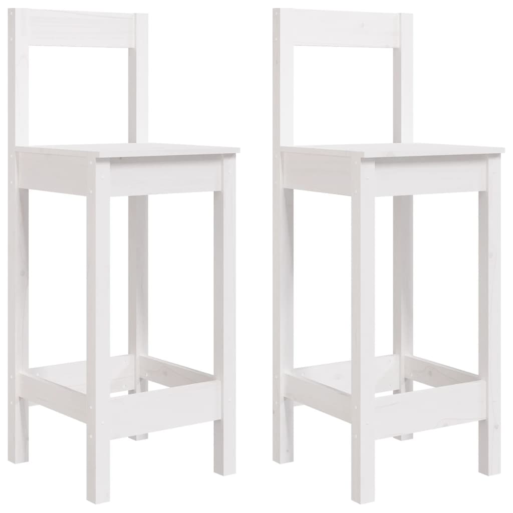 Chaises de bar lot de 2 blanc 40x41,5x112 cm bois de pin solide - XIOS