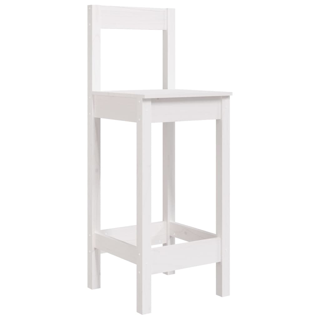 Chaises de bar lot de 2 blanc 40x41,5x112 cm bois de pin solide - XIOS