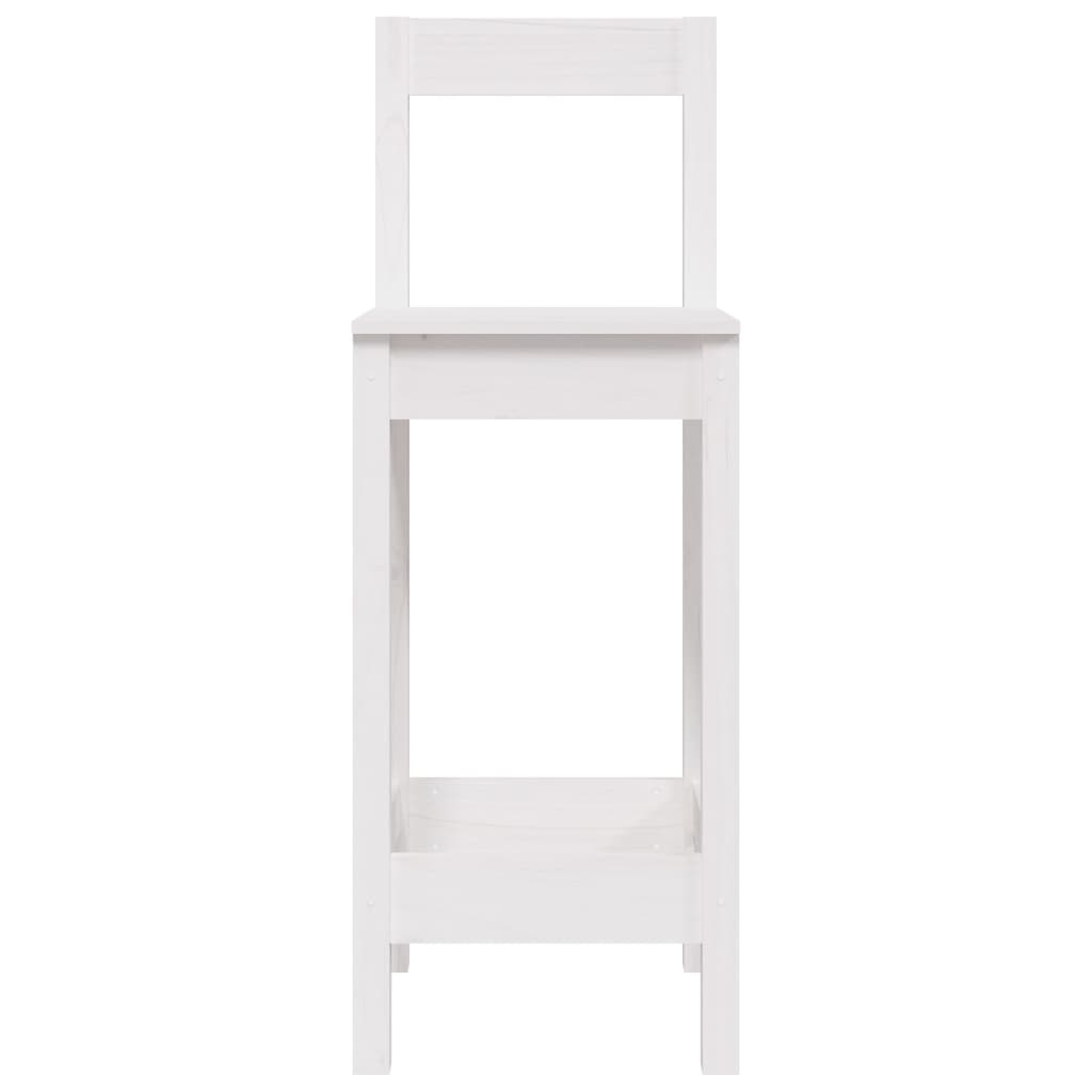 Chaises de bar lot de 2 blanc 40x41,5x112 cm bois de pin solide - XIOS
