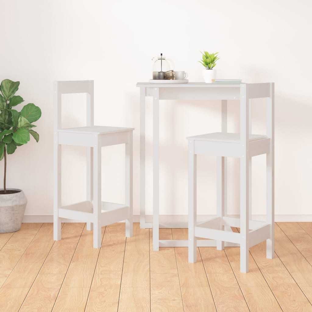 Chaises de bar lot de 2 blanc 40x41,5x112 cm bois de pin solide - XIOS