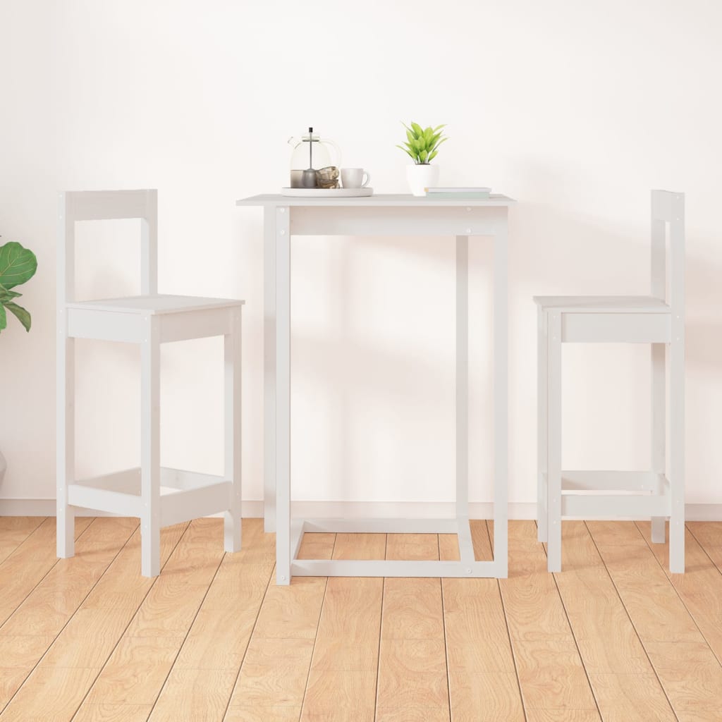 Chaises de bar lot de 2 blanc 40x41,5x112 cm bois de pin solide - XIOS