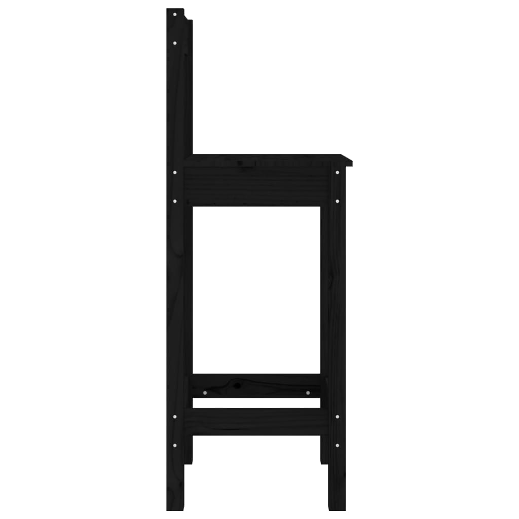 Chaises de bar lot de 2 noir 40x41,5x112 cm bois de pin solide - XIOS