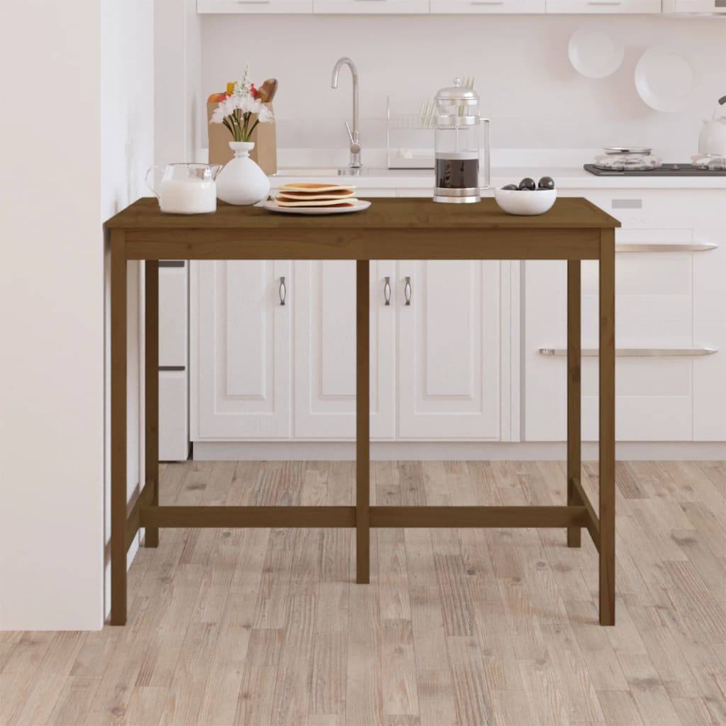 Table de bar Marron miel 140x80x110 cm Bois massif de pin - XIOS