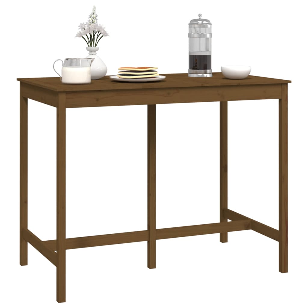 Table de bar Marron miel 140x80x110 cm Bois massif de pin - XIOS