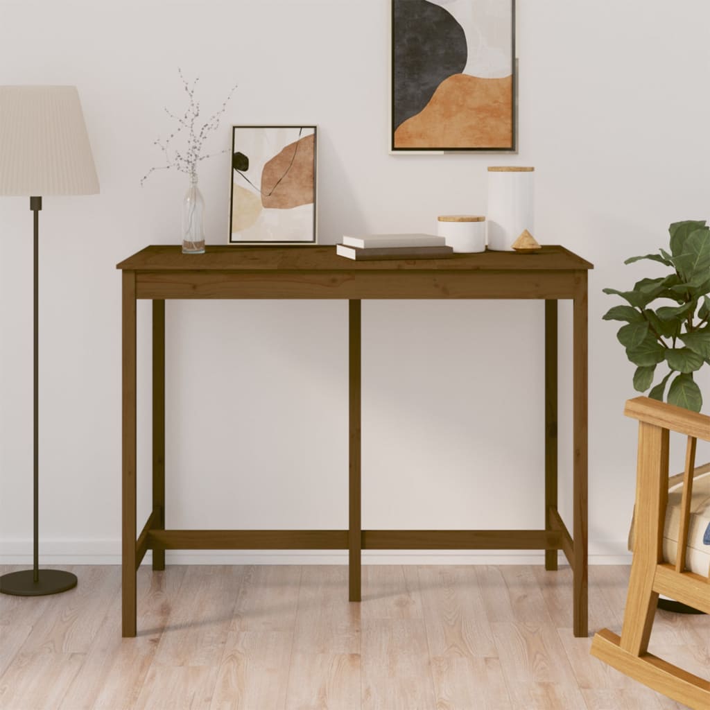 Table de bar Marron miel 140x80x110 cm Bois massif de pin - XIOS
