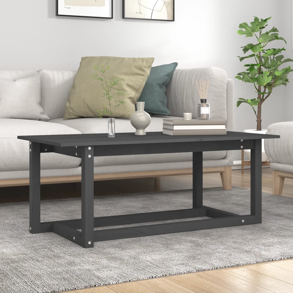 Table basse Gris 110x55x45 cm Bois massif de pin - XIOS