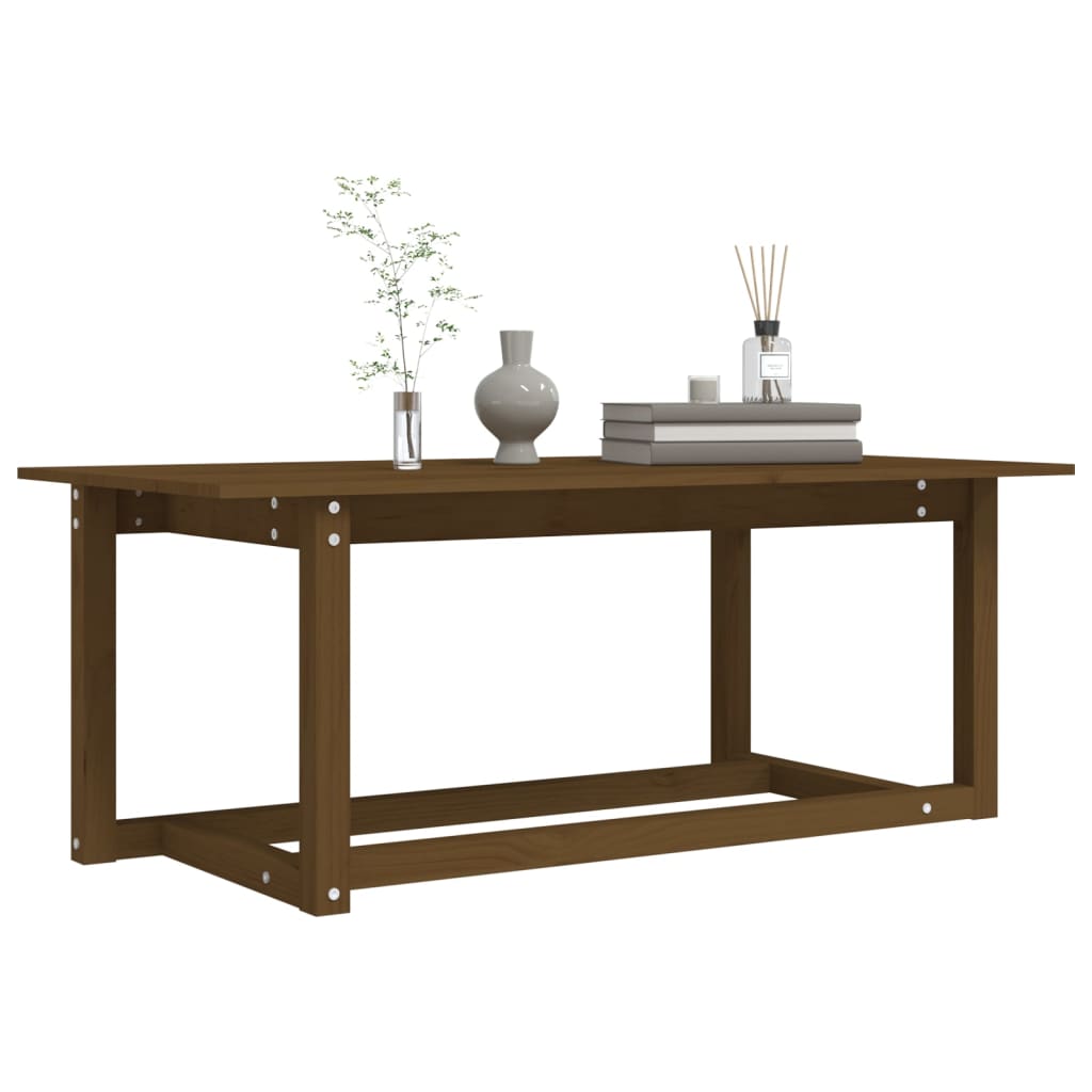 Table basse Marron miel 110x55x45 cm Bois massif de pin - XIOS