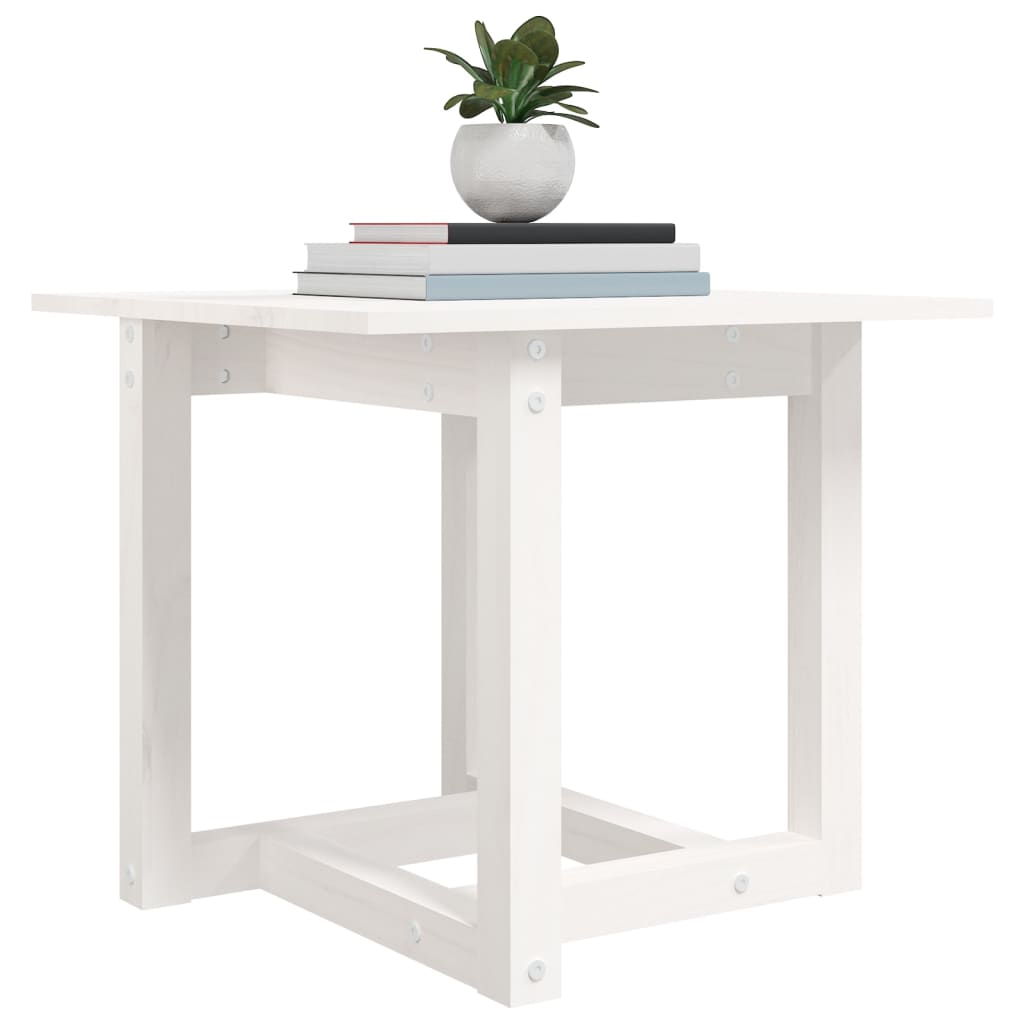 Table basse Blanc 50x50x45 cm Bois massif de pin - XIOS