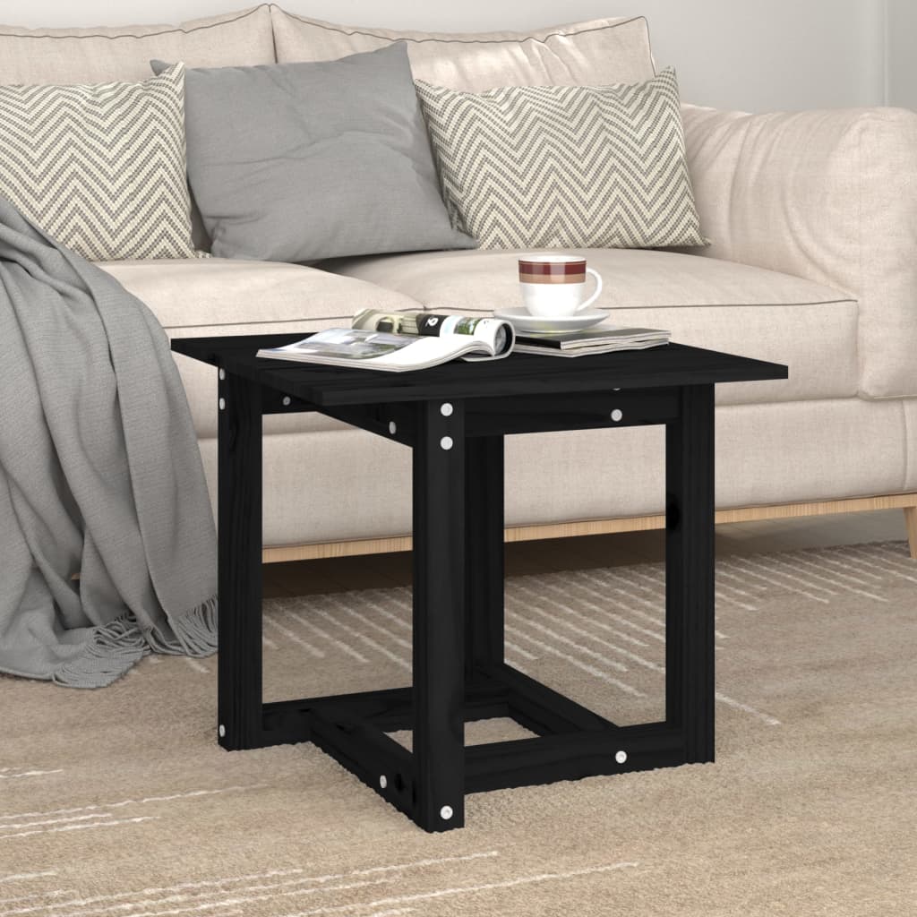 Table basse Noir 50x50x45 cm Bois massif de pin - XIOS