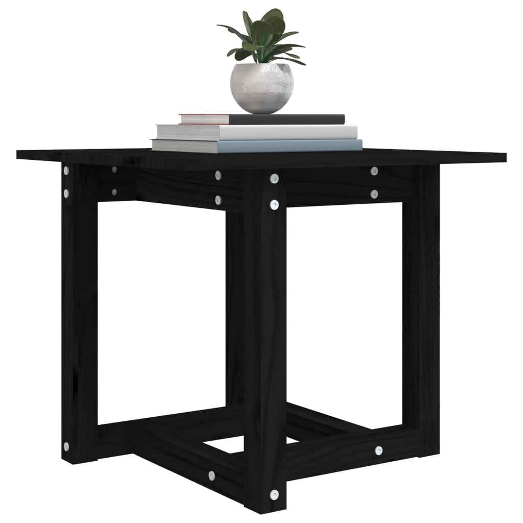 Table basse Noir 50x50x45 cm Bois massif de pin - XIOS