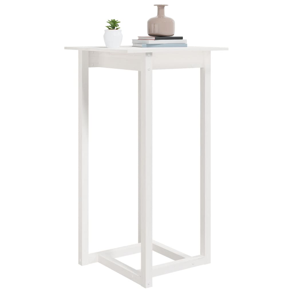 Table de bar Blanc 60x60x110 cm Bois massif de pin - XIOS