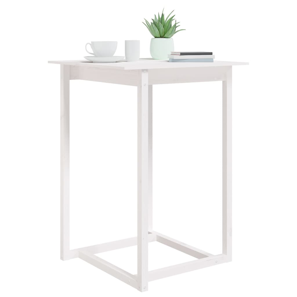 Table de bar Blanc 80x80x110 cm Bois massif de pin - XIOS