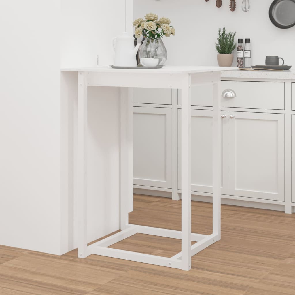 Table de bar Blanc 80x80x110 cm Bois massif de pin - XIOS