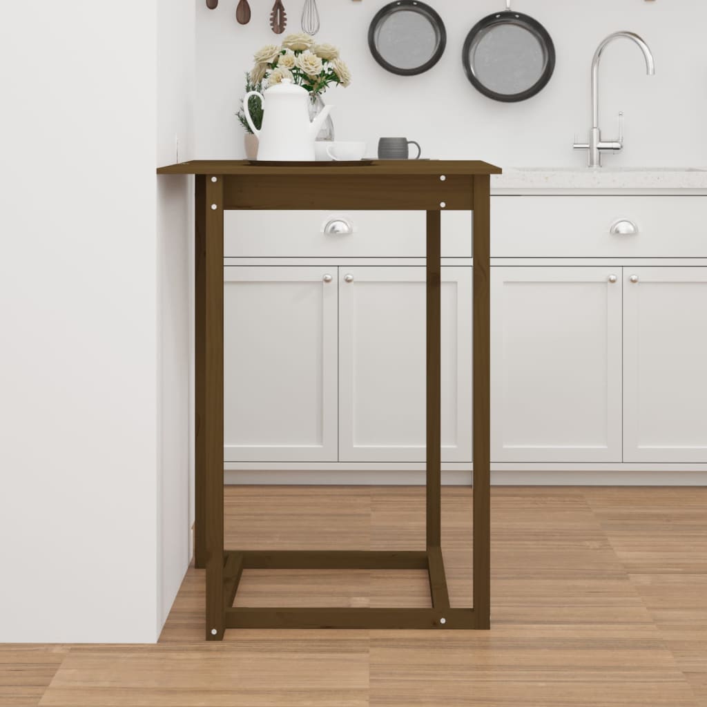 Table de bar Marron miel 80x80x110 cm Bois massif de pin - XIOS