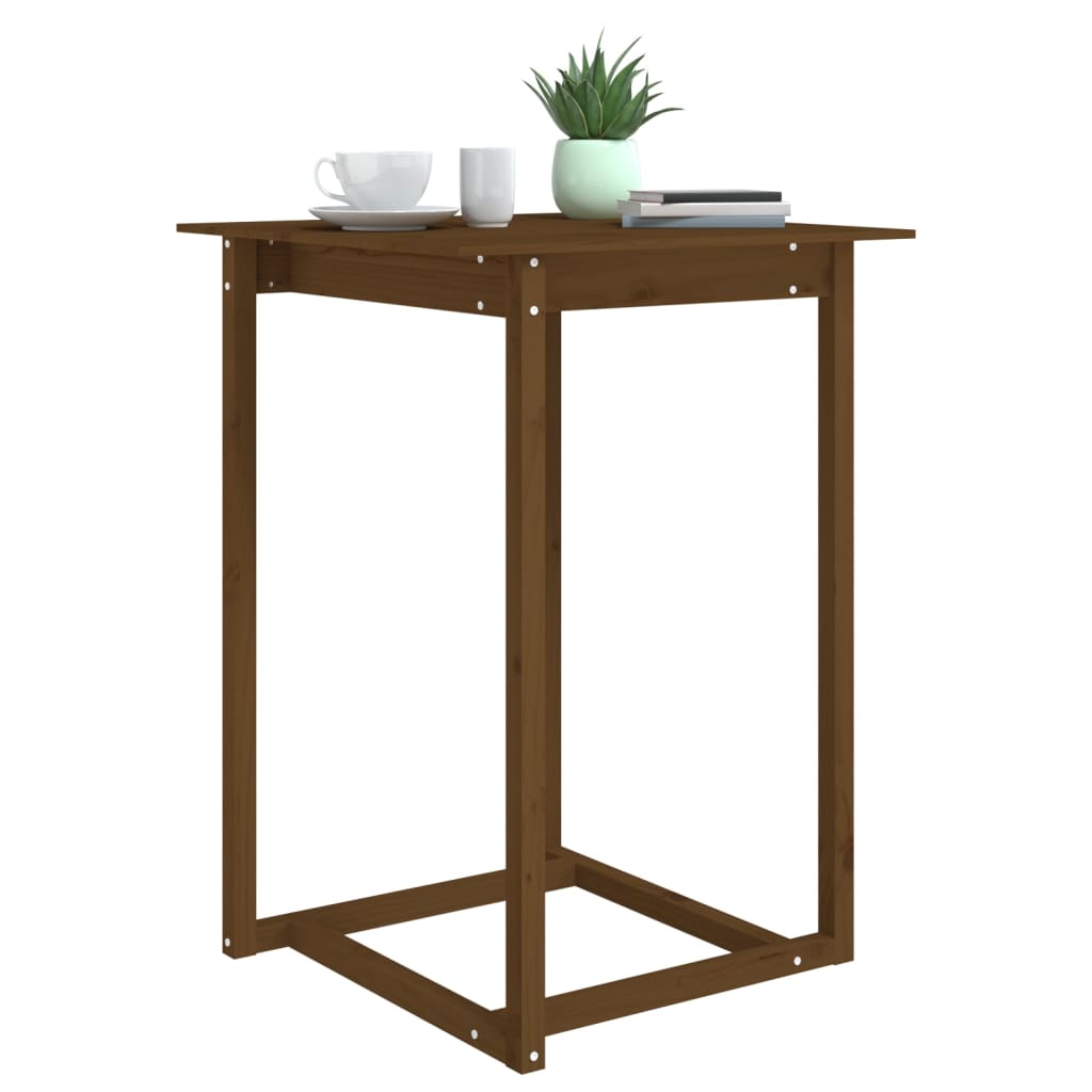Table de bar Marron miel 80x80x110 cm Bois massif de pin - XIOS