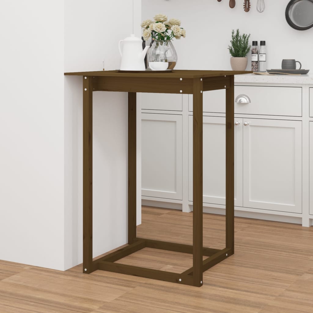 Table de bar Marron miel 80x80x110 cm Bois massif de pin - XIOS