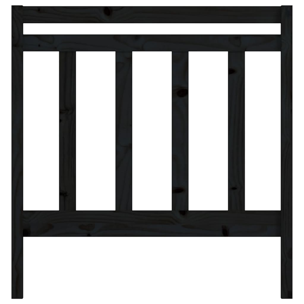 Tête de lit Noir 95x4x100 cm Bois massif de pin