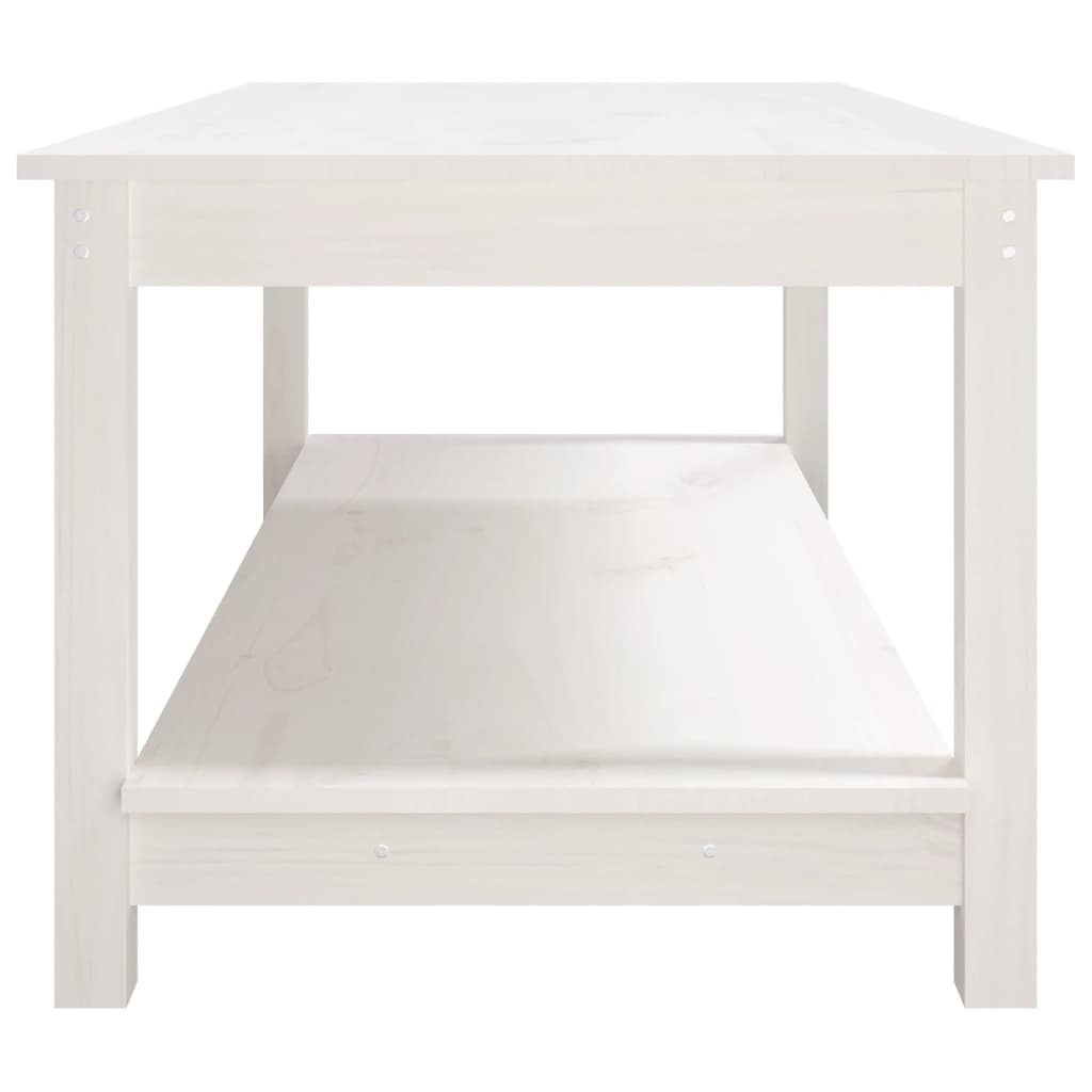 Table basse Blanc 110x55x45 cm Bois massif de pin - XIOS