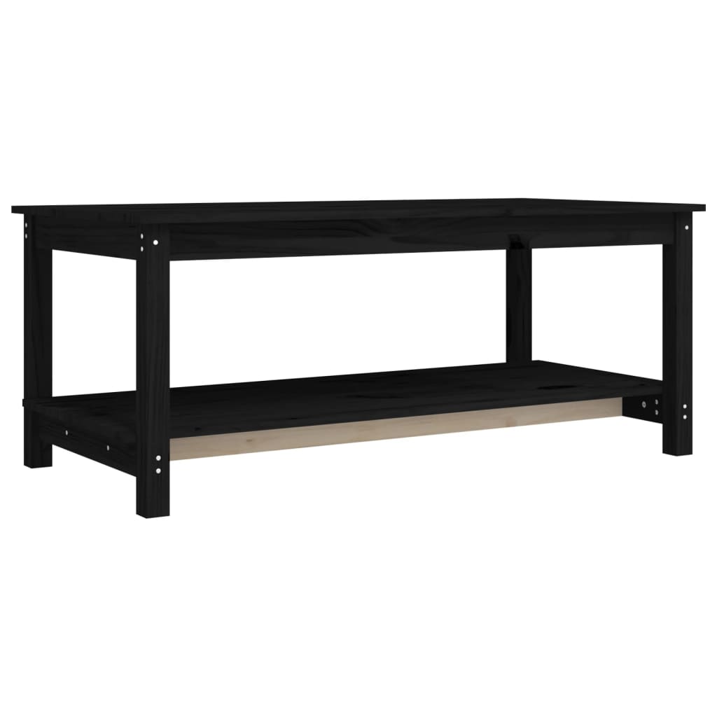 Table basse Noir 110x55x45 cm Bois massif de pin - XIOS