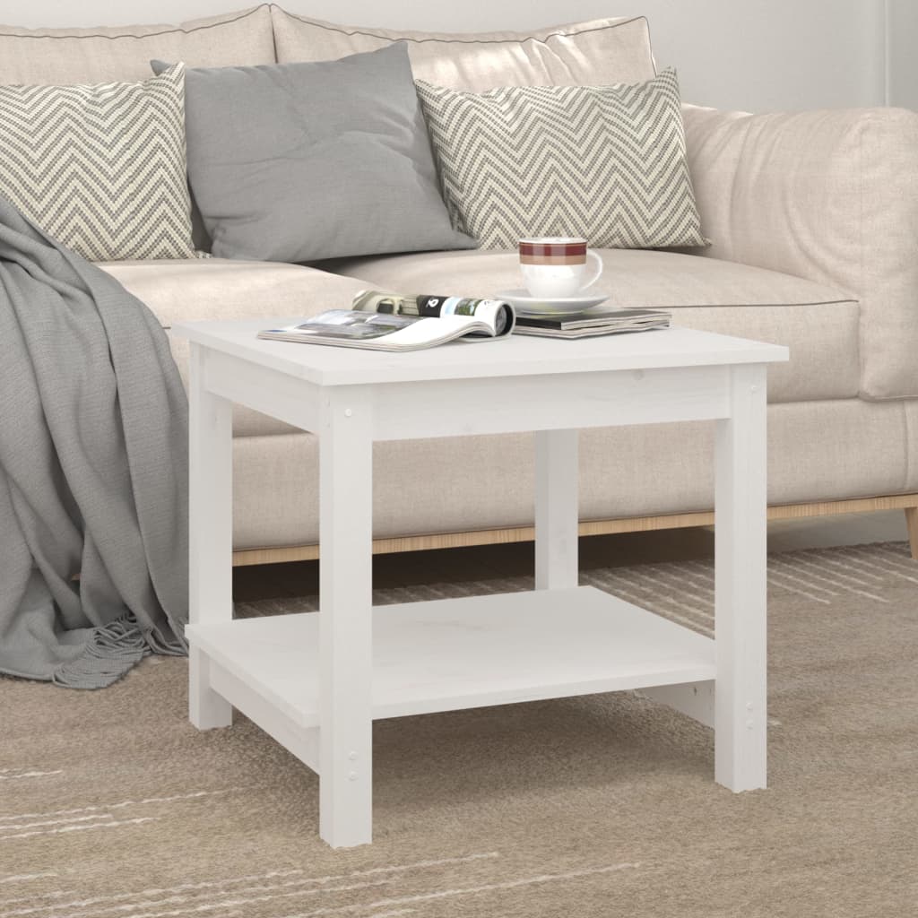 Table basse Blanc 50x50x45 cm Bois massif de pin - XIOS
