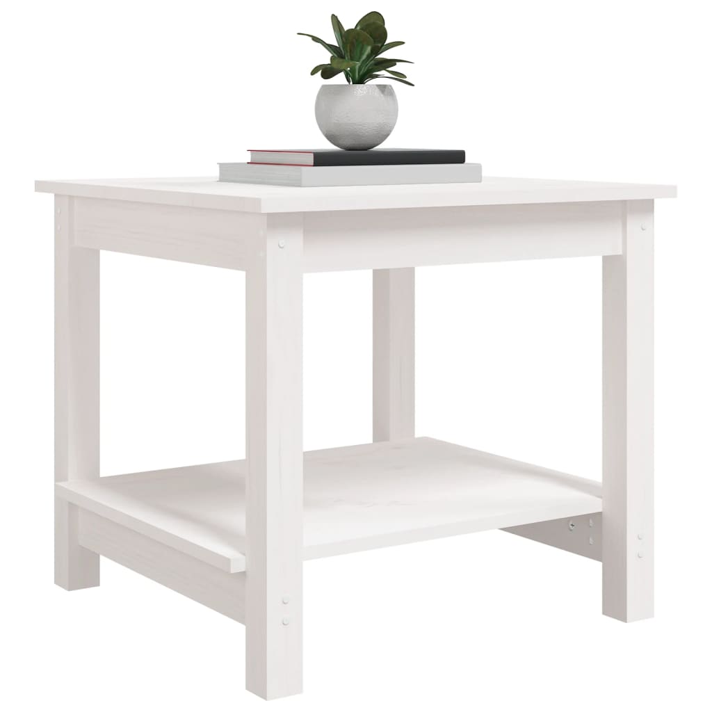 Table basse Blanc 50x50x45 cm Bois massif de pin - XIOS