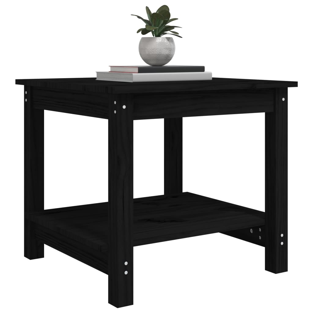 Table basse Noir 50x50x45 cm Bois massif de pin - XIOS