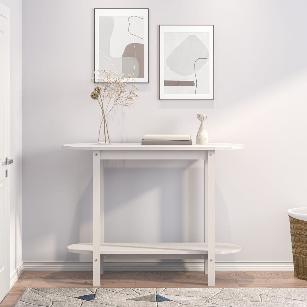 Table console Blanc 110x40x80 cm Bois massif de pin - XIOS