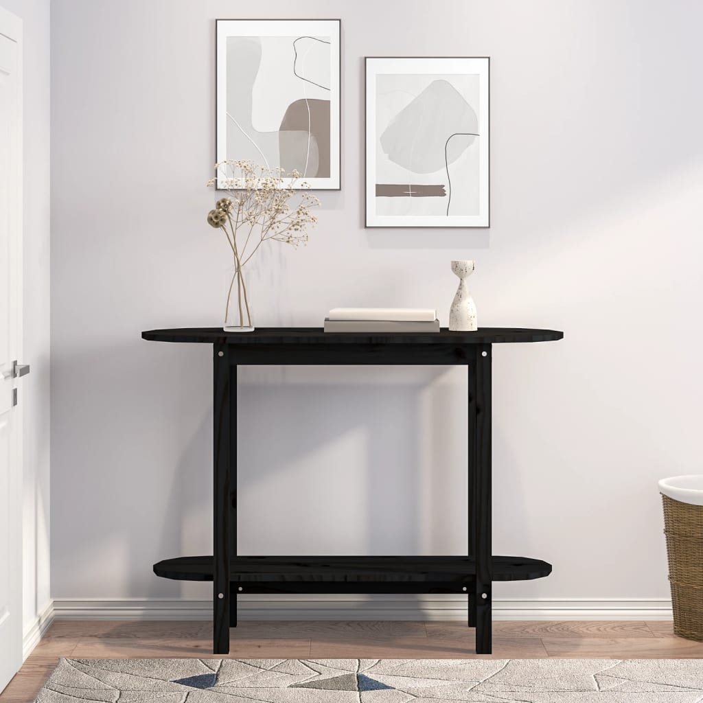 Table console Noir 110x40x80 cm Bois massif de pin - XIOS
