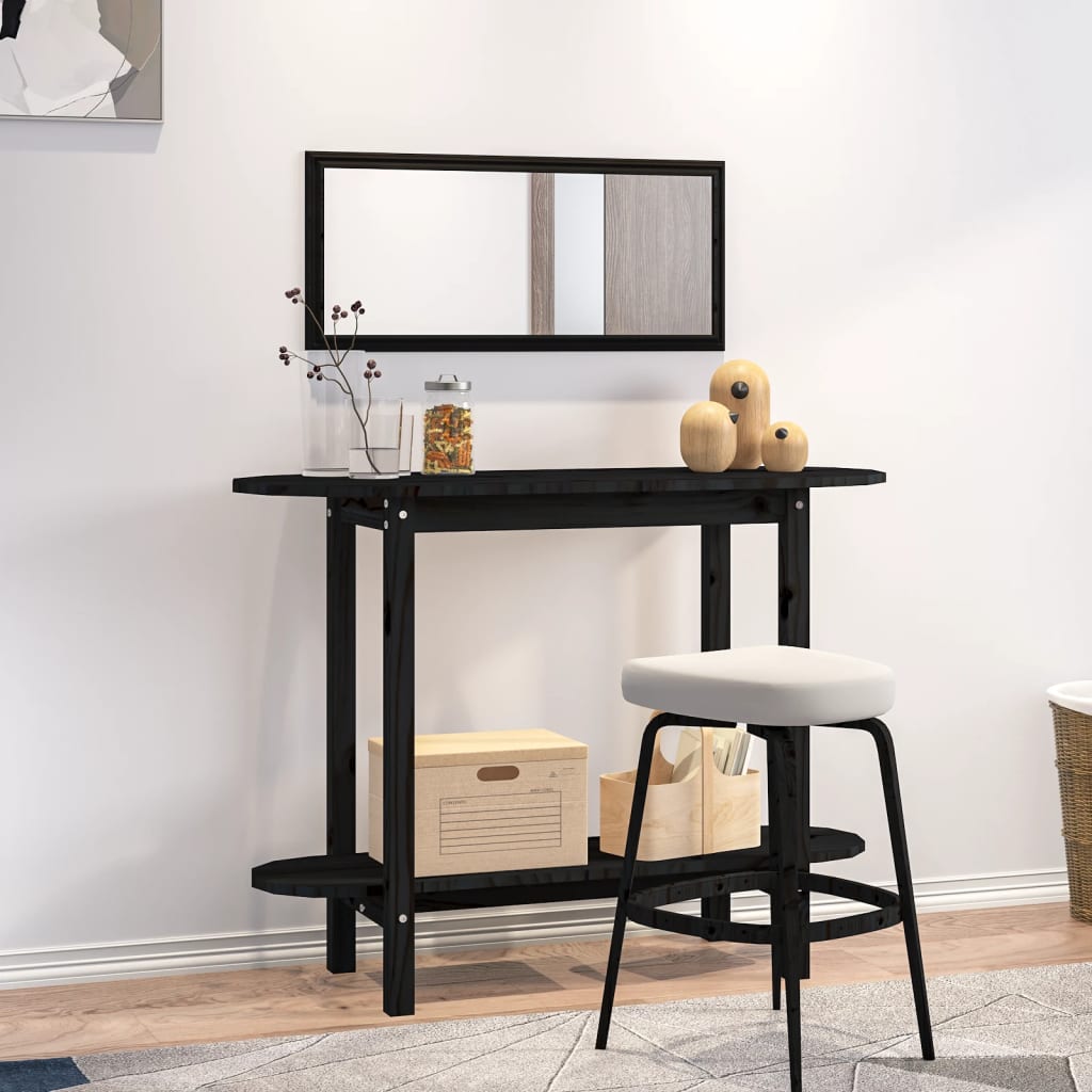 Table console Noir 110x40x80 cm Bois massif de pin - XIOS