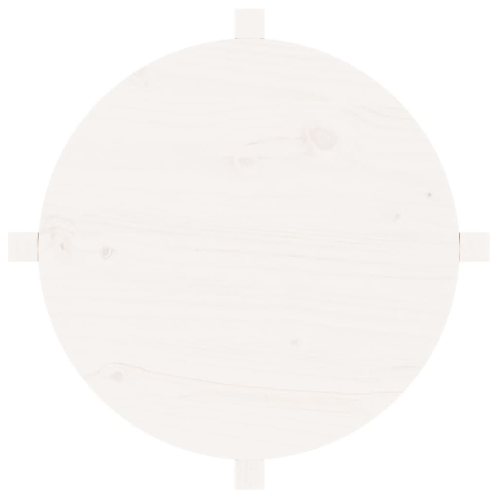 Table basse Blanc Ø 62,5x45 cm Bois massif de pin - XIOS