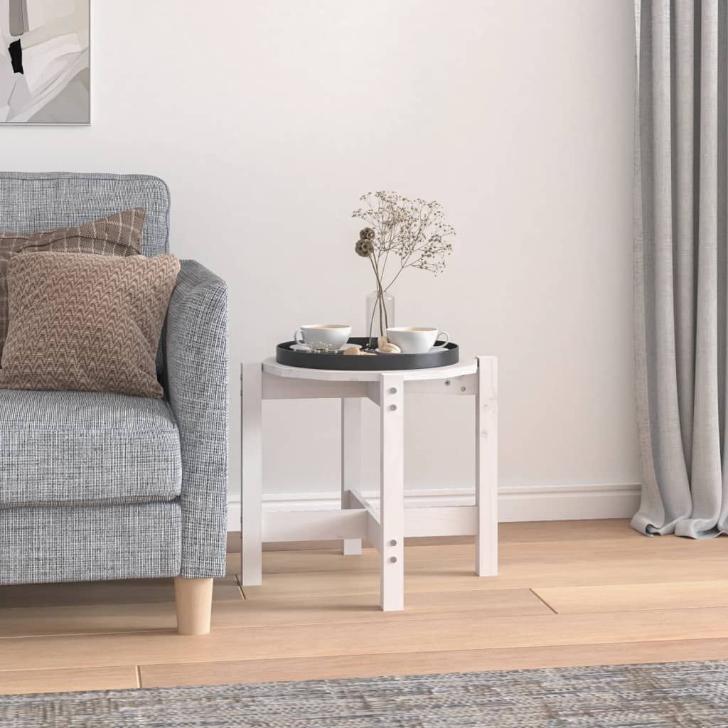 Table basse Blanc Ø 52,5x45 cm Bois massif de pin - XIOS