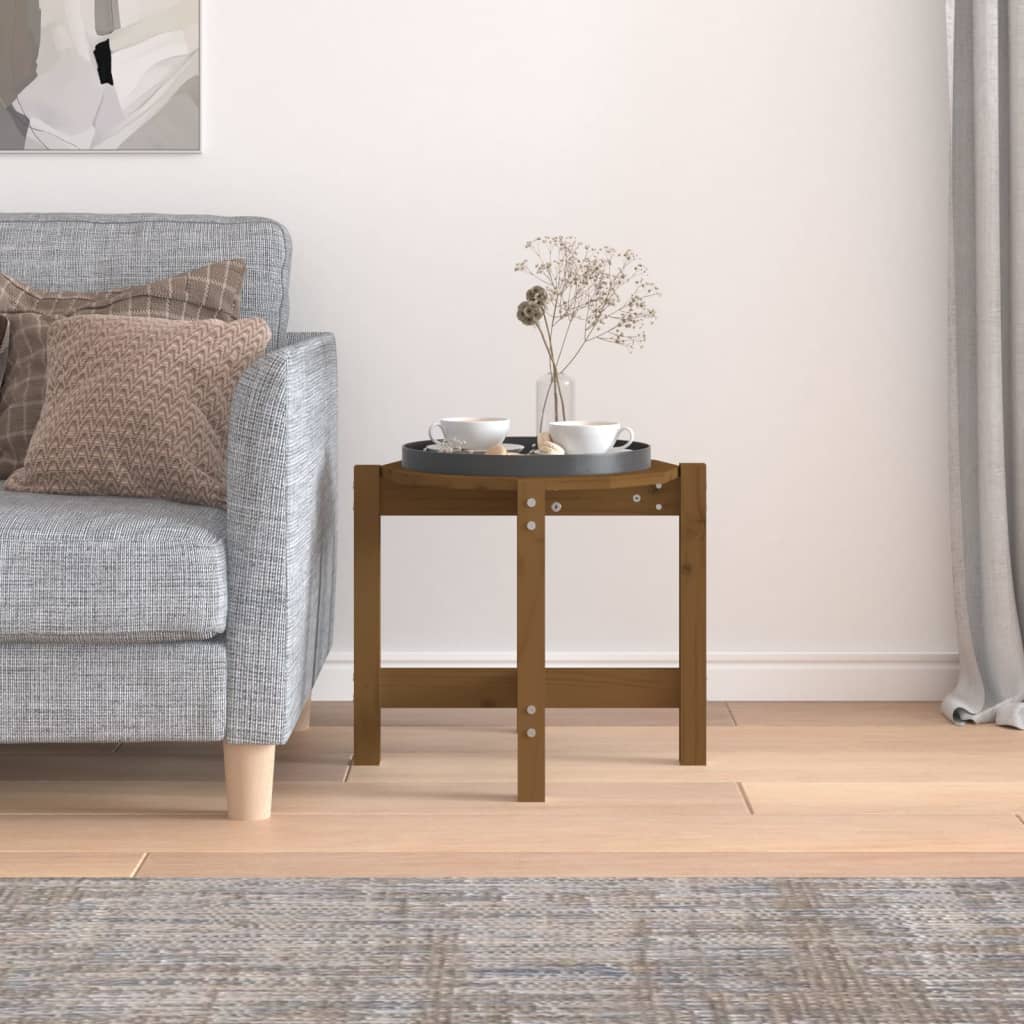 Table basse Marron miel Ø 52,5x45 cm Bois massif de pin - XIOS