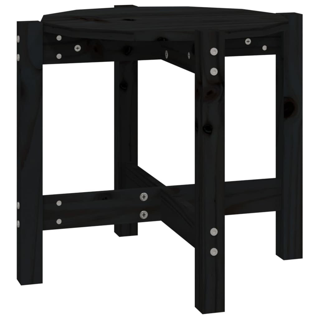 Table basse Noir Ø 52,5x45 cm Bois massif de pin - XIOS