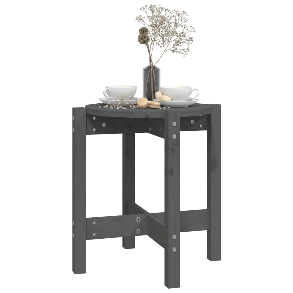 Table basse Gris Ø 42,5x45 cm Bois massif de pin - XIOS