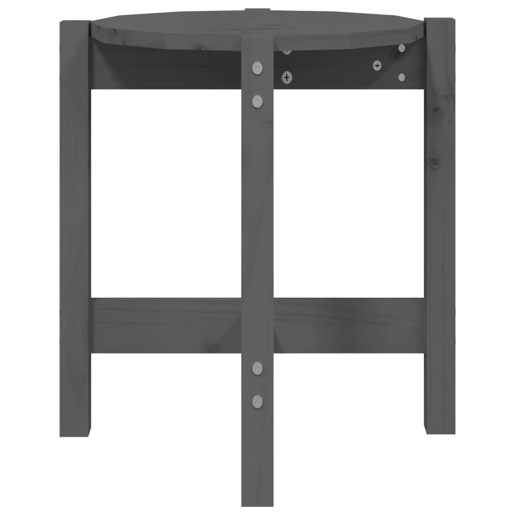 Table basse Gris Ø 42,5x45 cm Bois massif de pin - XIOS