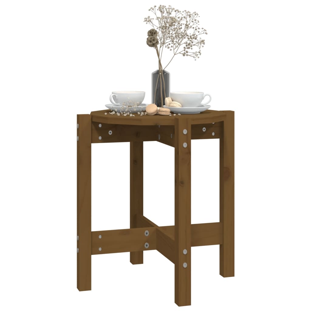 Table basse Marron miel Ø 42,5x45 cm Bois massif de pin - XIOS