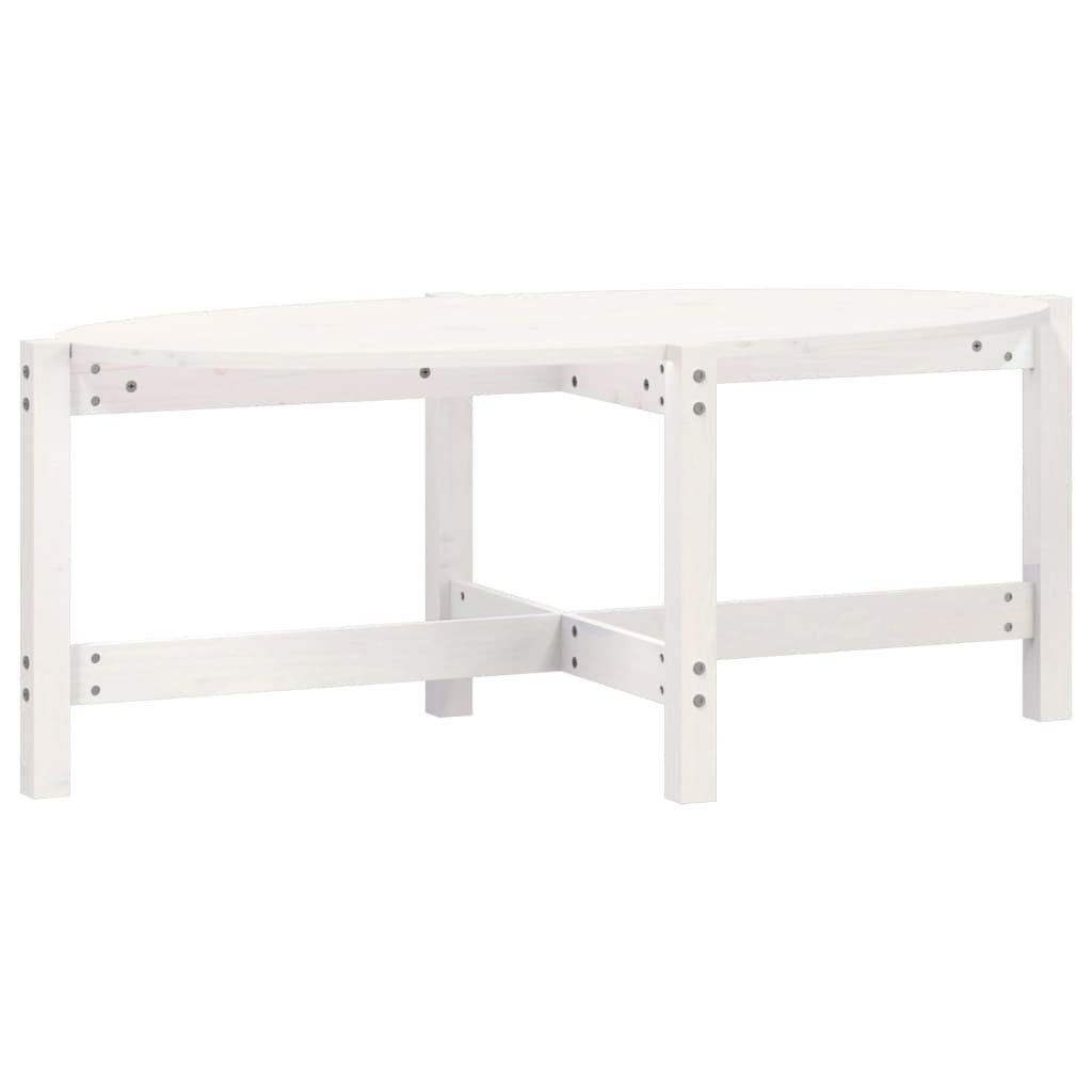 Table basse Blanc 118x63x45 cm Bois massif de pin - XIOS