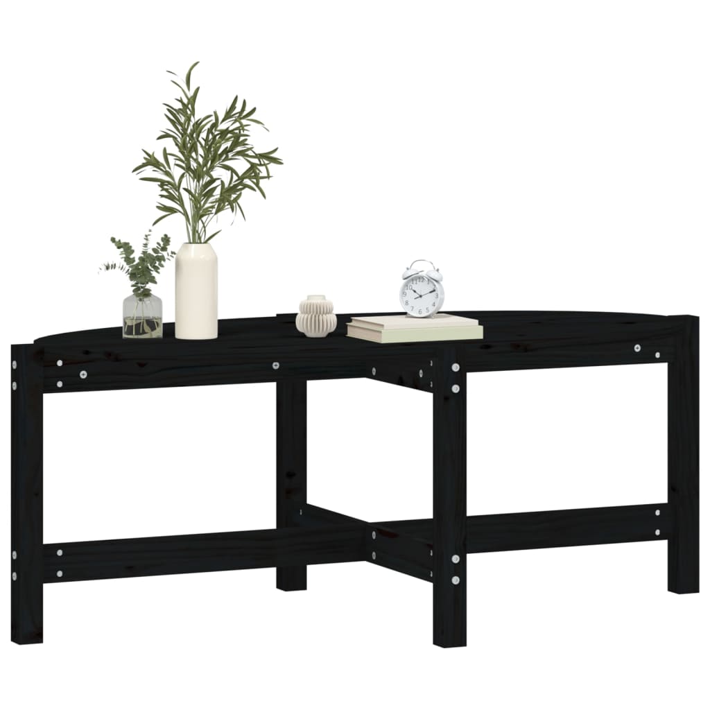 Table basse Noir 118x63x45 cm Bois massif de pin - XIOS