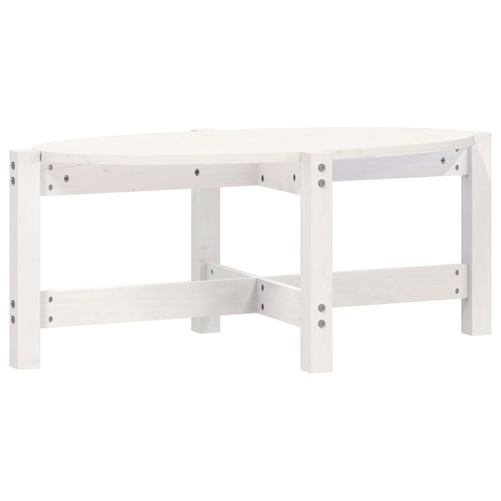 Table basse Blanc 87x48x35 cm Bois massif de pin - XIOS