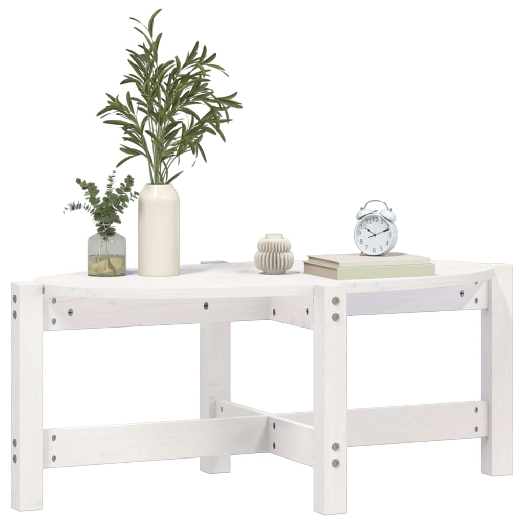 Table basse Blanc 87x48x35 cm Bois massif de pin - XIOS