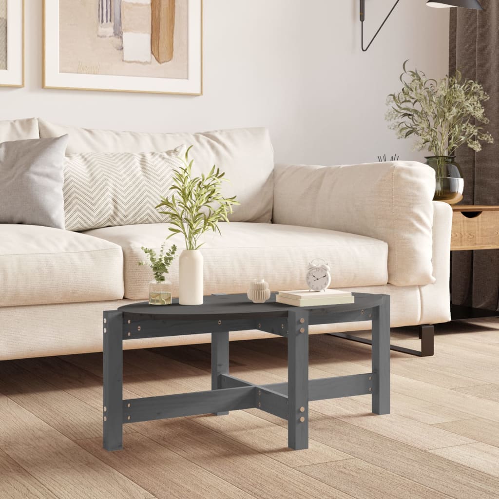Table basse Gris 87x48x35 cm Bois massif de pin - XIOS