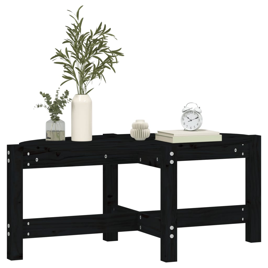 Table basse Noir 87x48x35 cm Bois massif de pin - XIOS
