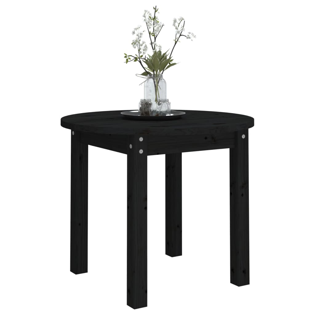 Table basse Noir Ø 55x45 cm Bois massif de pin - XIOS