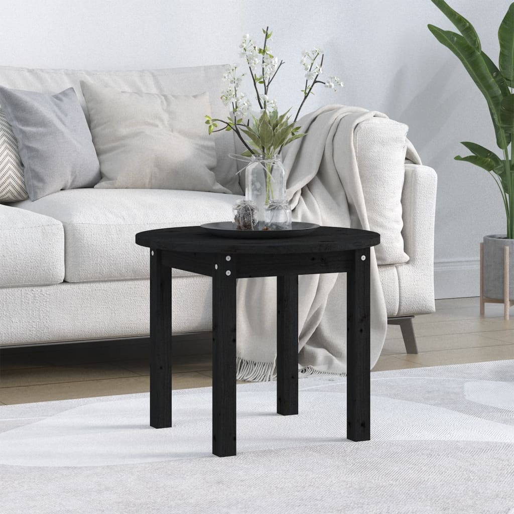 Table basse Noir Ø 55x45 cm Bois massif de pin - XIOS