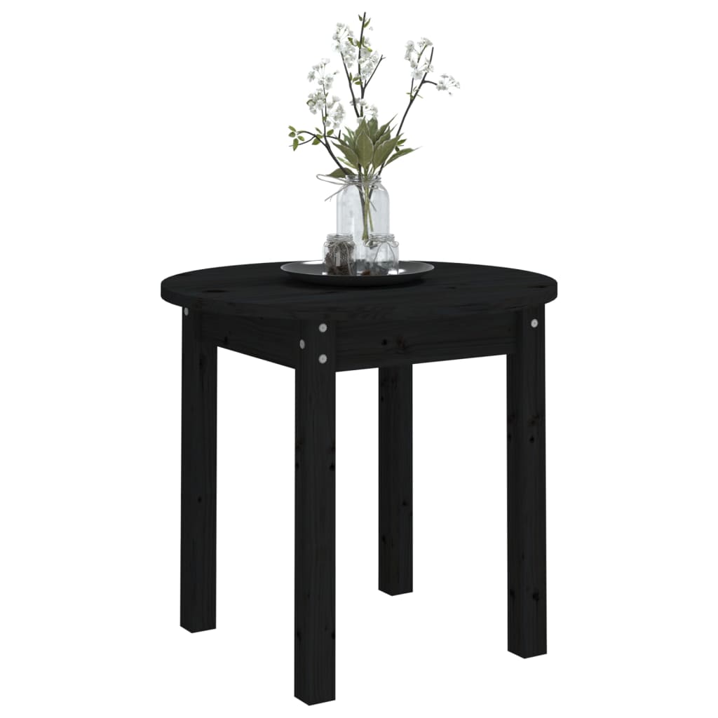 Table basse Noir Ø 45x40 cm Bois massif de pin - XIOS