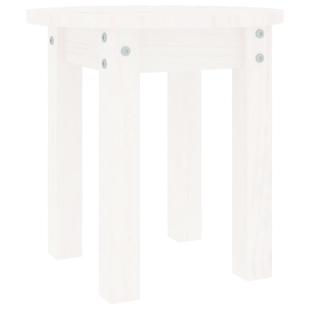 Table basse Blanc Ø 35x35 cm Bois massif de pin - XIOS